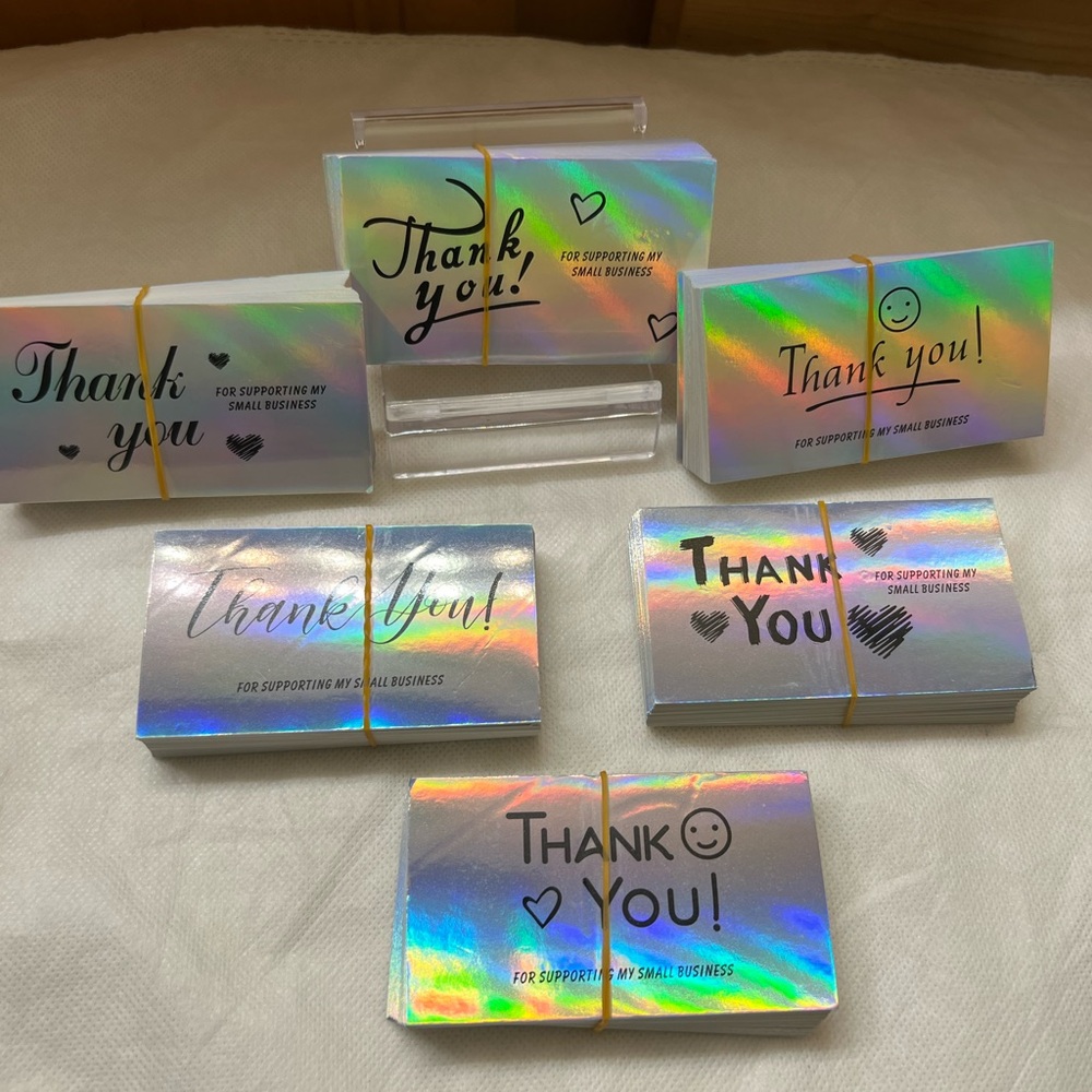 Thank you Holographic Cards 50 Counts New - Picture 6 of 6